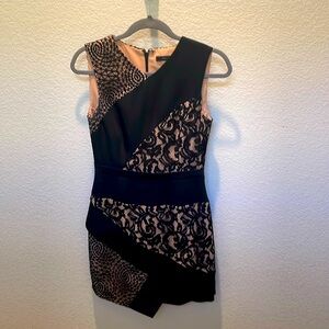 BCBG mini dress. Black/nude. Size 2.